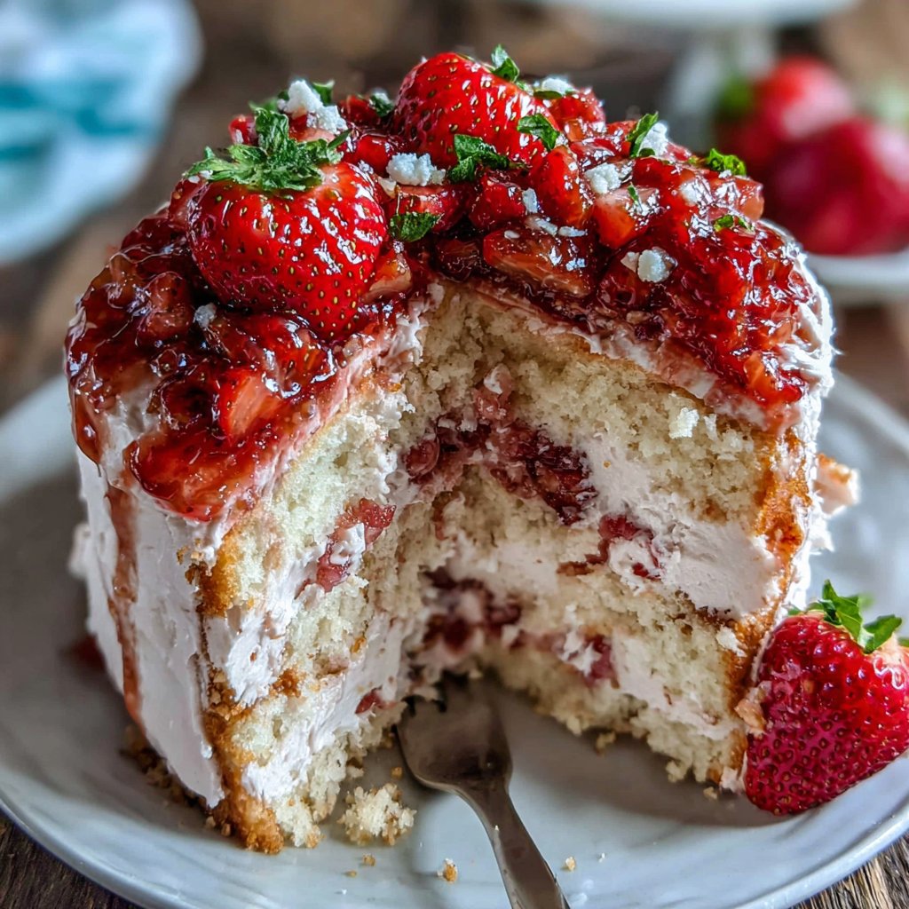 Strawberry Dream Angel Cake