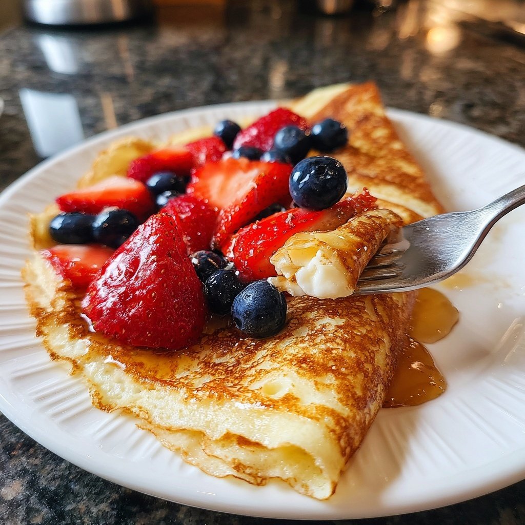 Cottage Cheese Crepes with Fresh Fruit
