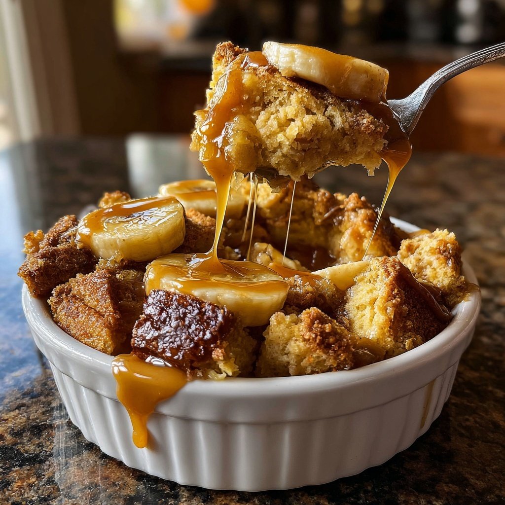 Caramel Banana Bread Pudding