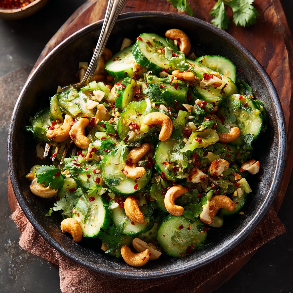 Spicy Cucumber Salad with Cashews
