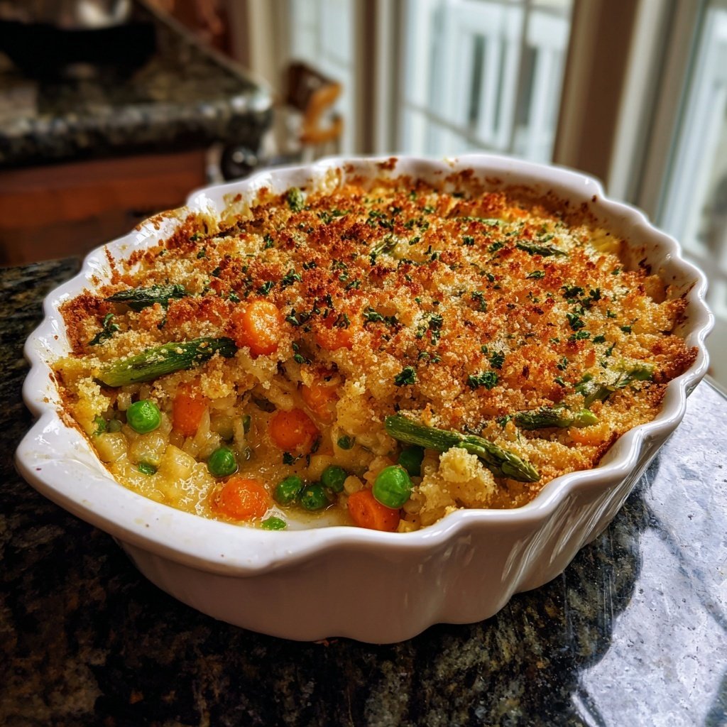 Spring Vegetable and Rice Bake