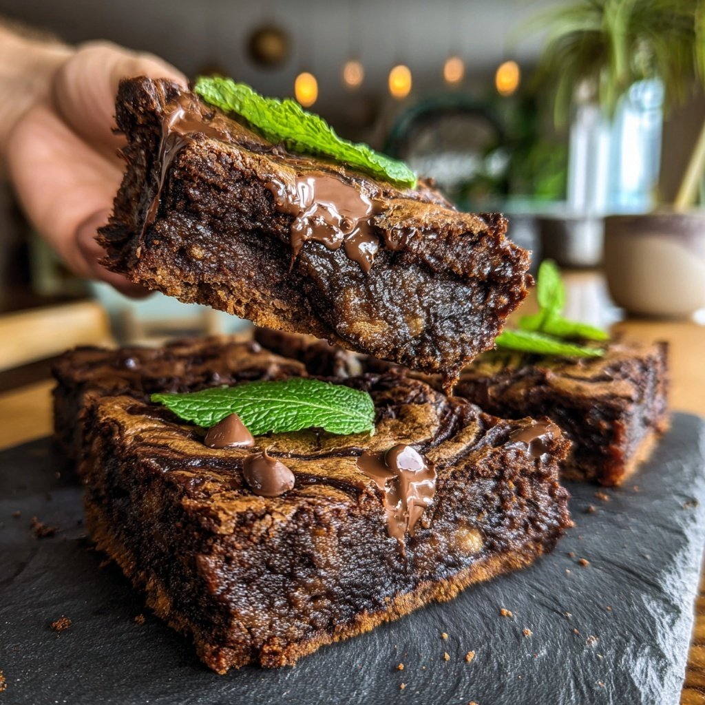 Chocolate Mint Banana Brownies