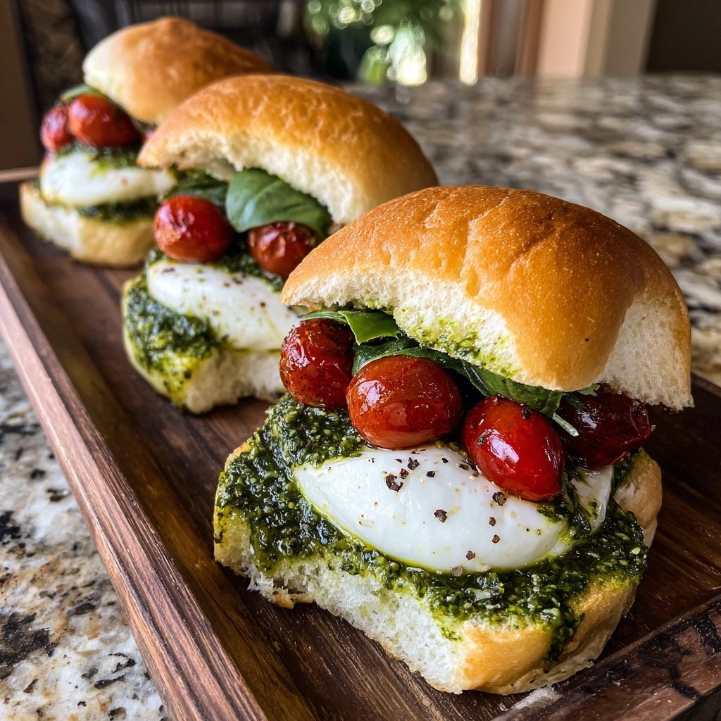 Mini Caprese Sliders with Pesto