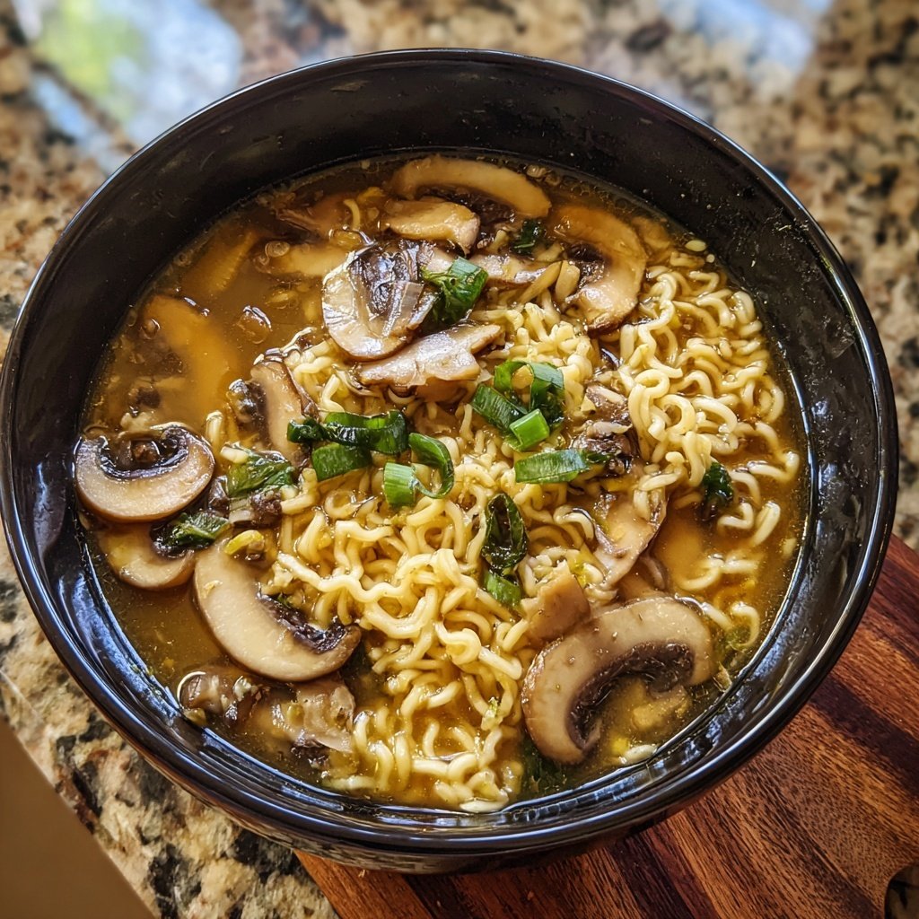 Fast Vegetarian Ramen Mushroom Ginger