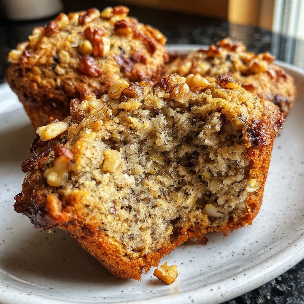 Nutty Banana Oatmeal Muffins