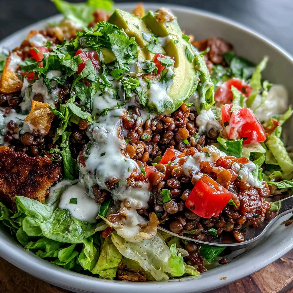 Lentil Taco Salad Bowl