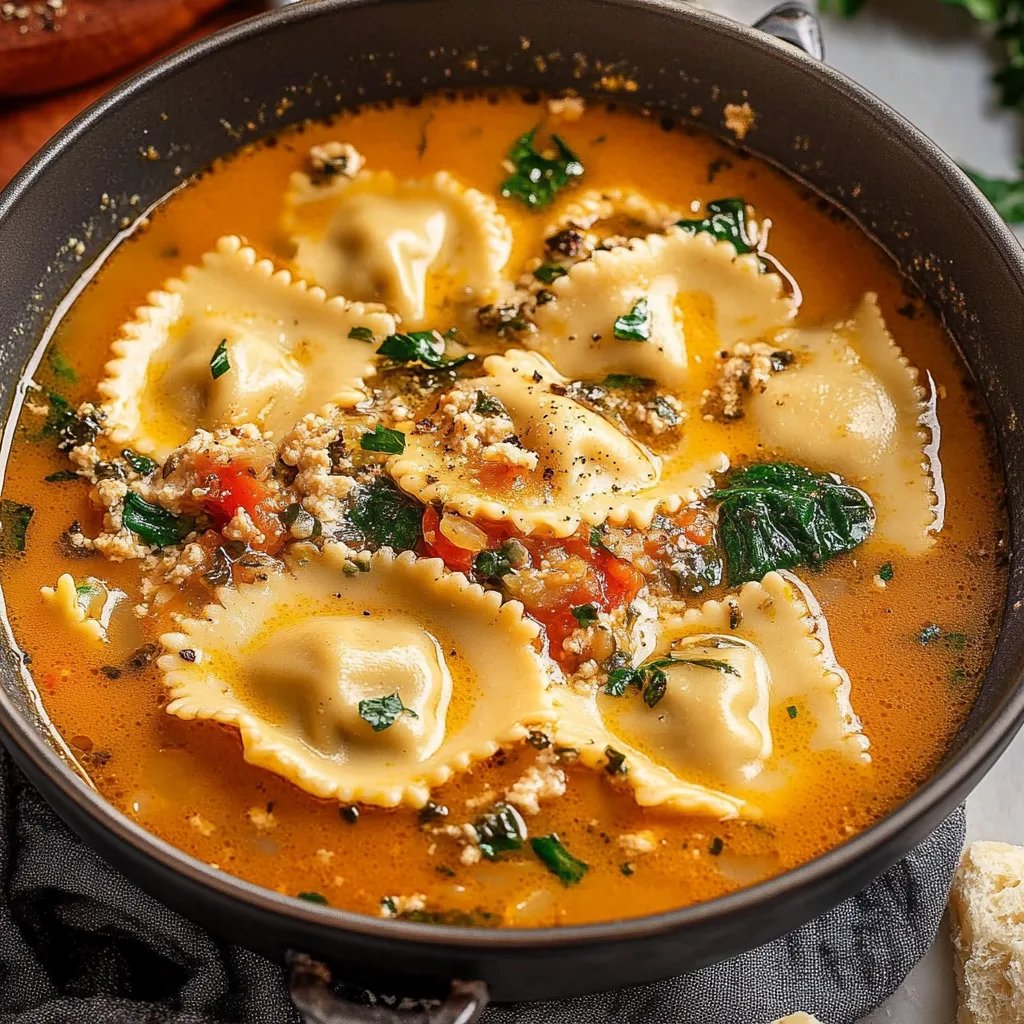 Easy One Pot Ravioli Soup