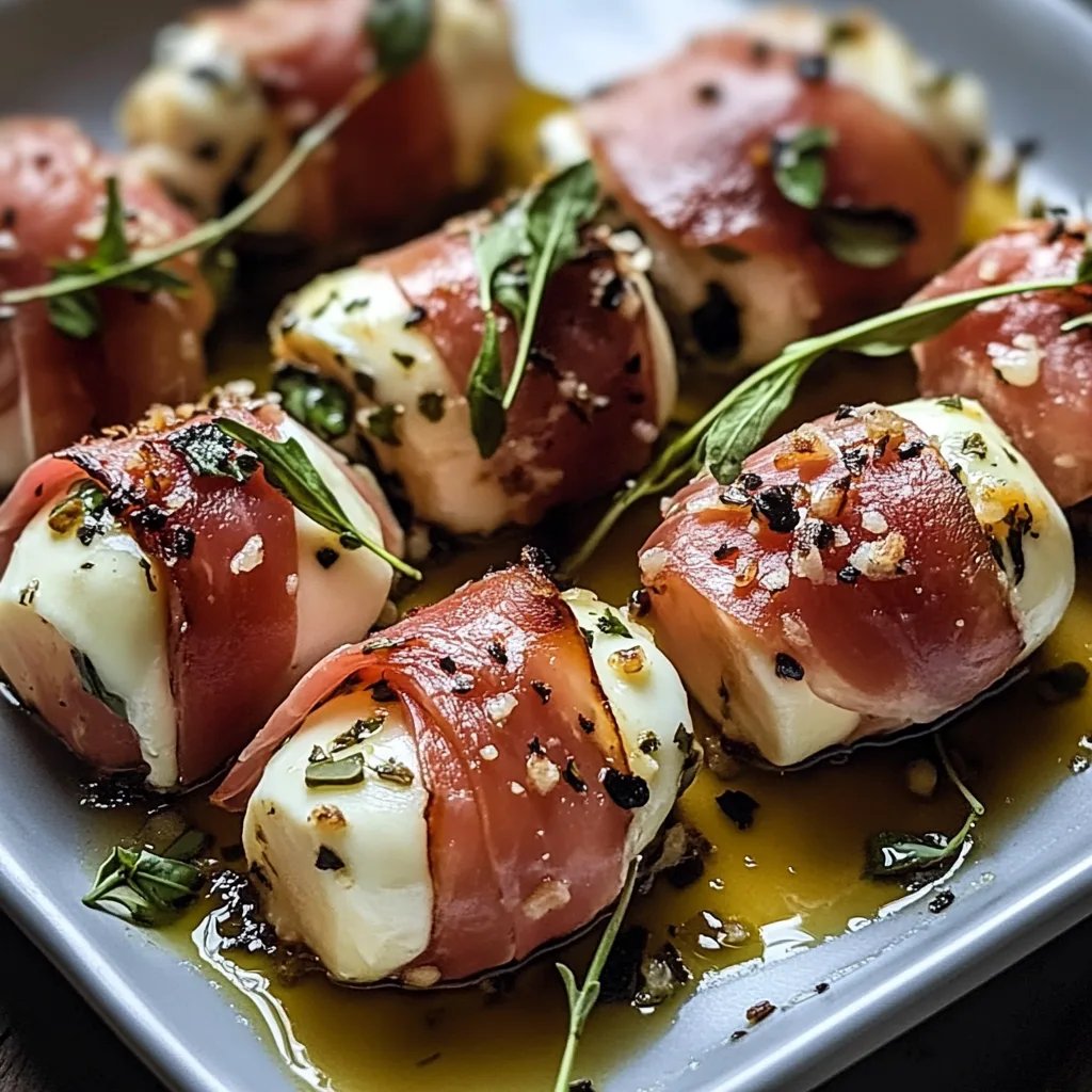 Prosciutto Wrapped Mozzarella Bites