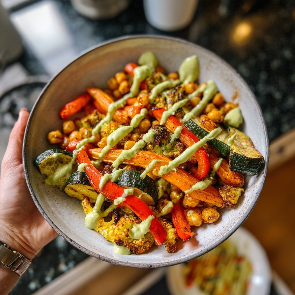 Roasted Vegetable Bowls Green Tahini