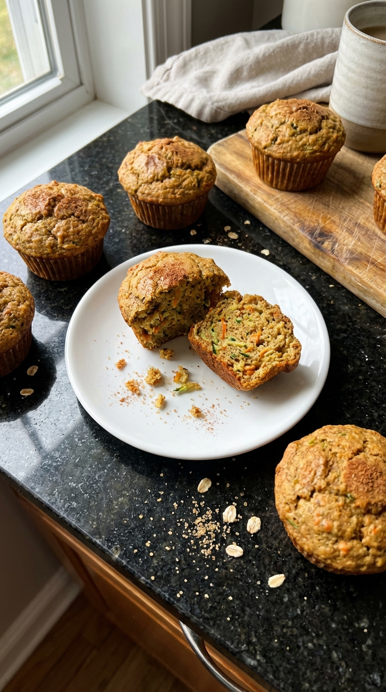 Zucchini Carrot Muffins with Oats