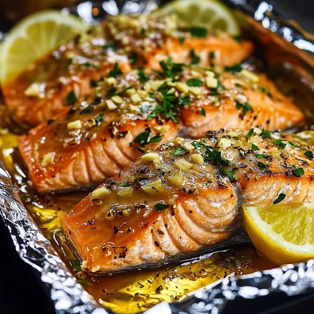 Honey Garlic Butter Salmon In Foil
