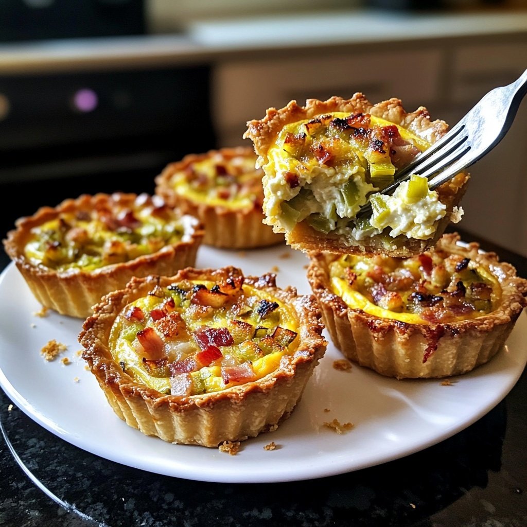 Mini Quiches with Leeks and Bacon