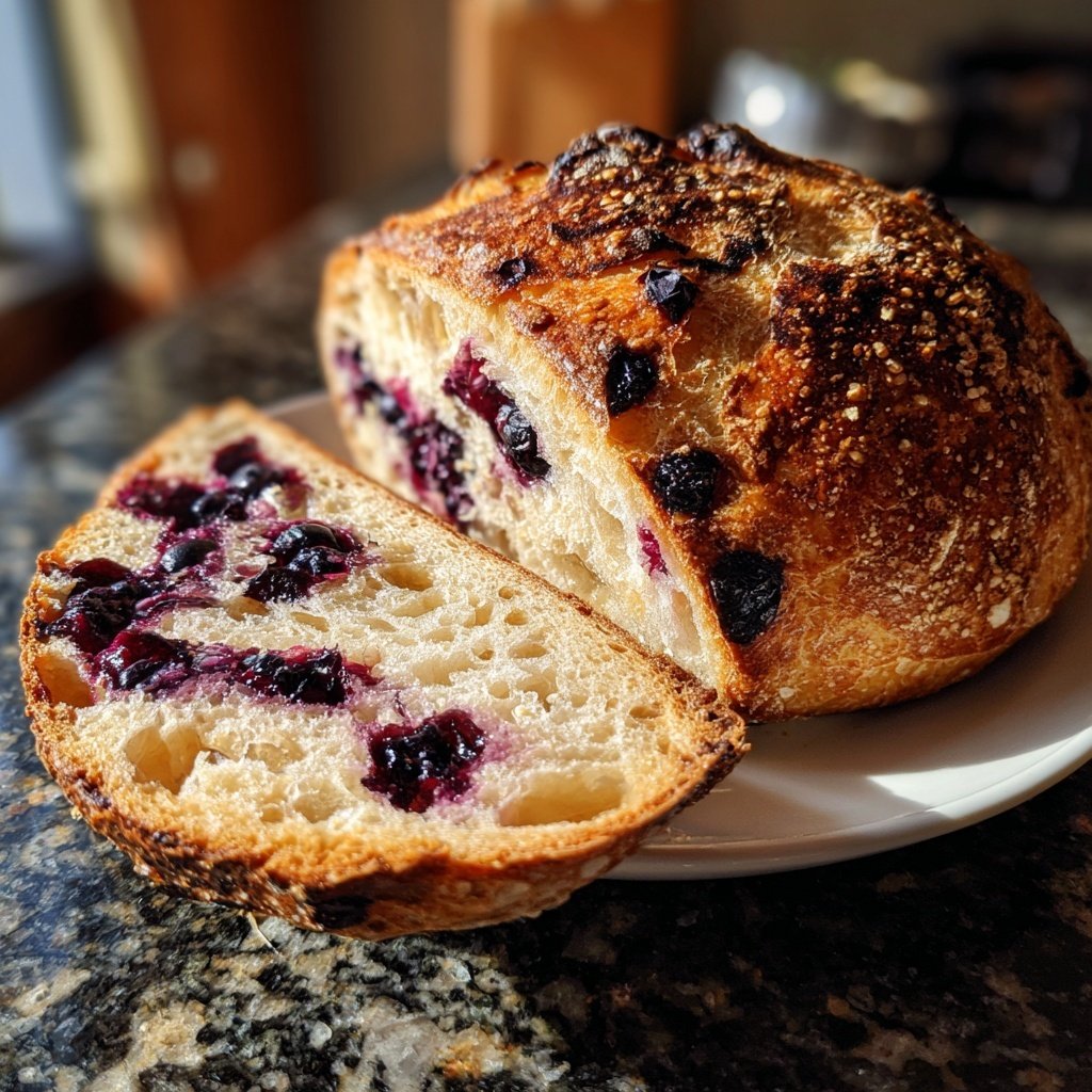 Blueberry Lemon Sourdough with Lemon Zest Crumb