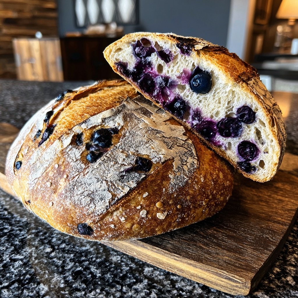 Tender Blueberry Lemon Sourdough Artisan Loaf