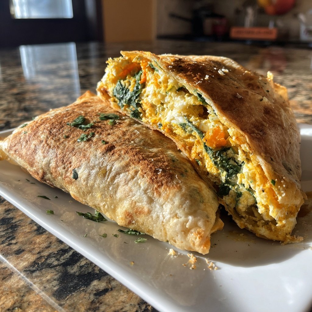 Spinach Feta Breakfast Wrap for Busy Mornings​