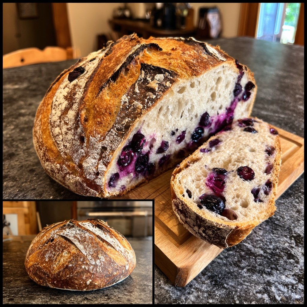 Fresh Blueberry Lemon Sourdough Artisan Loaf