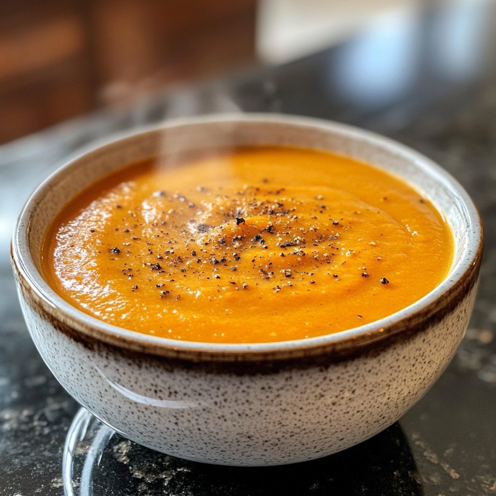 Healthy Vegan Roasted Carrot Soup