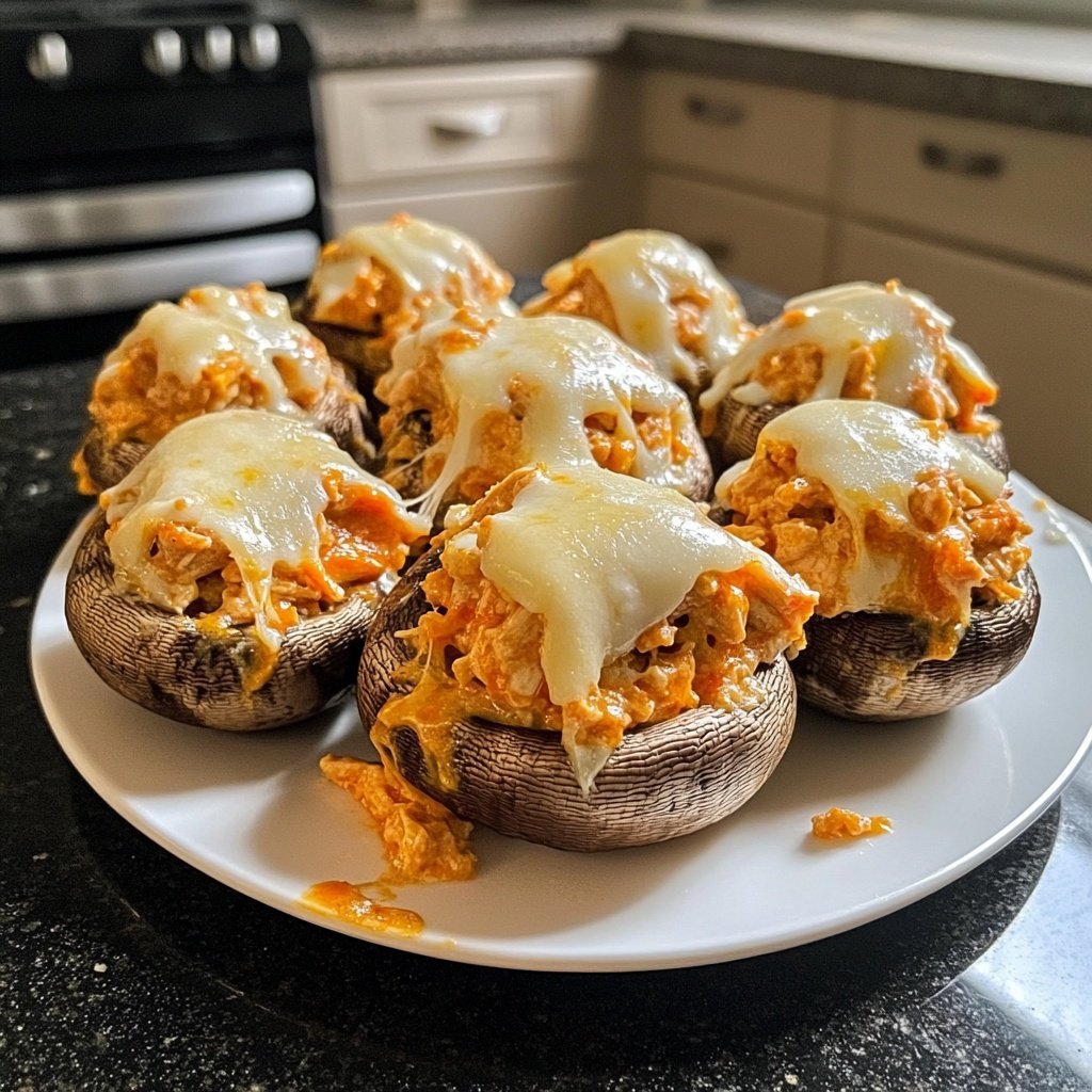 Buffalo-Stuffed Mushrooms