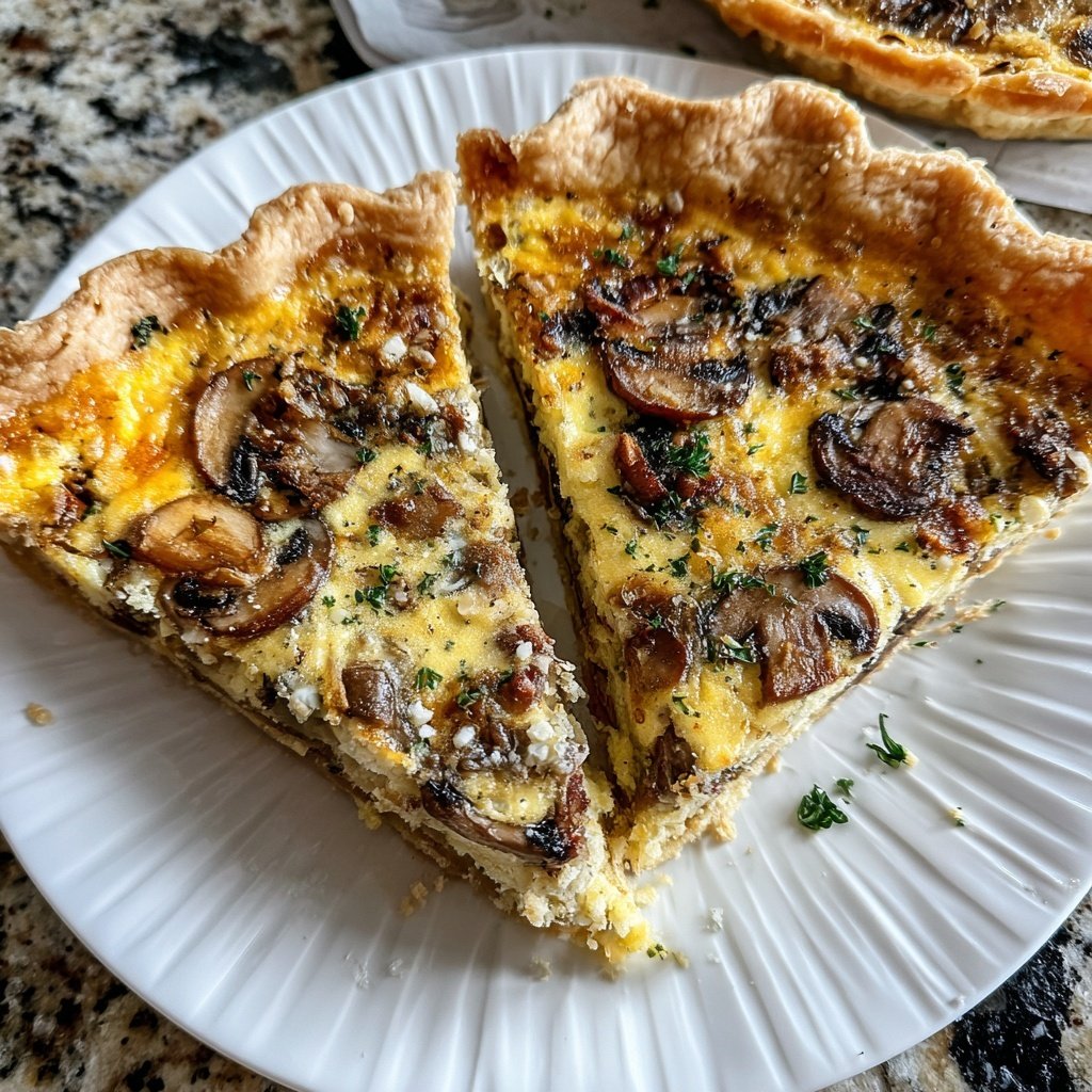 Mushroom Cheese Breakfast Quiche