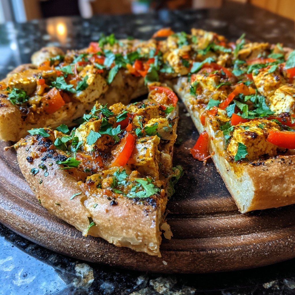 Indian-Inspired Pizza with Paneer Cheese