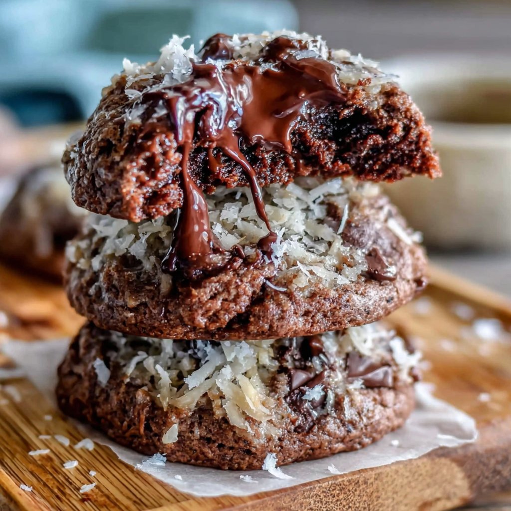 Coconut Chocolate Brownie Cookies