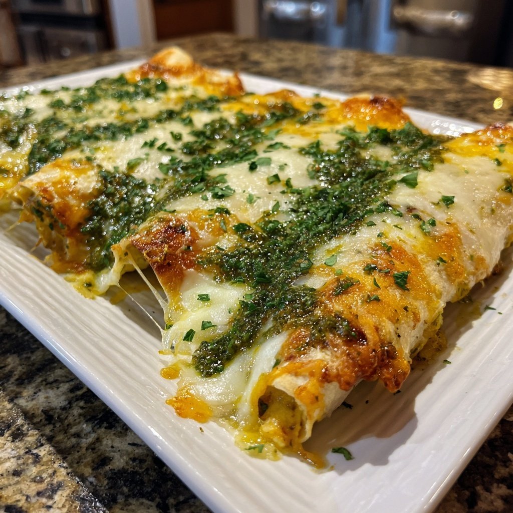 Cheesy Chicken Enchiladas Verdes