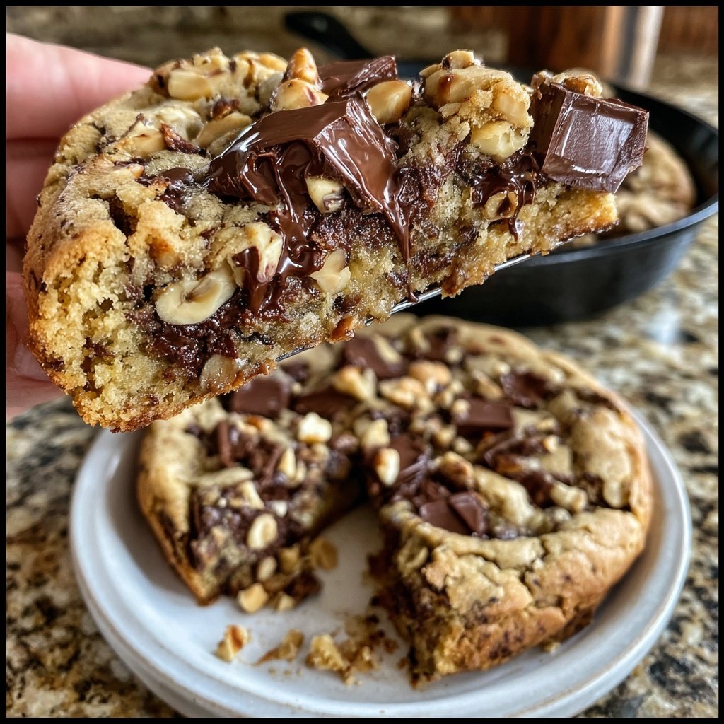 Hazelnut Chocolate Skillet Cookie