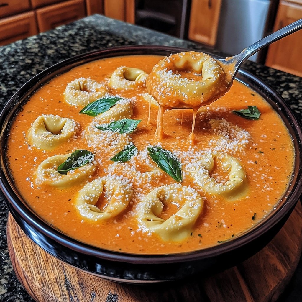 Parmesan Creamy Tomato Tortellini Soup