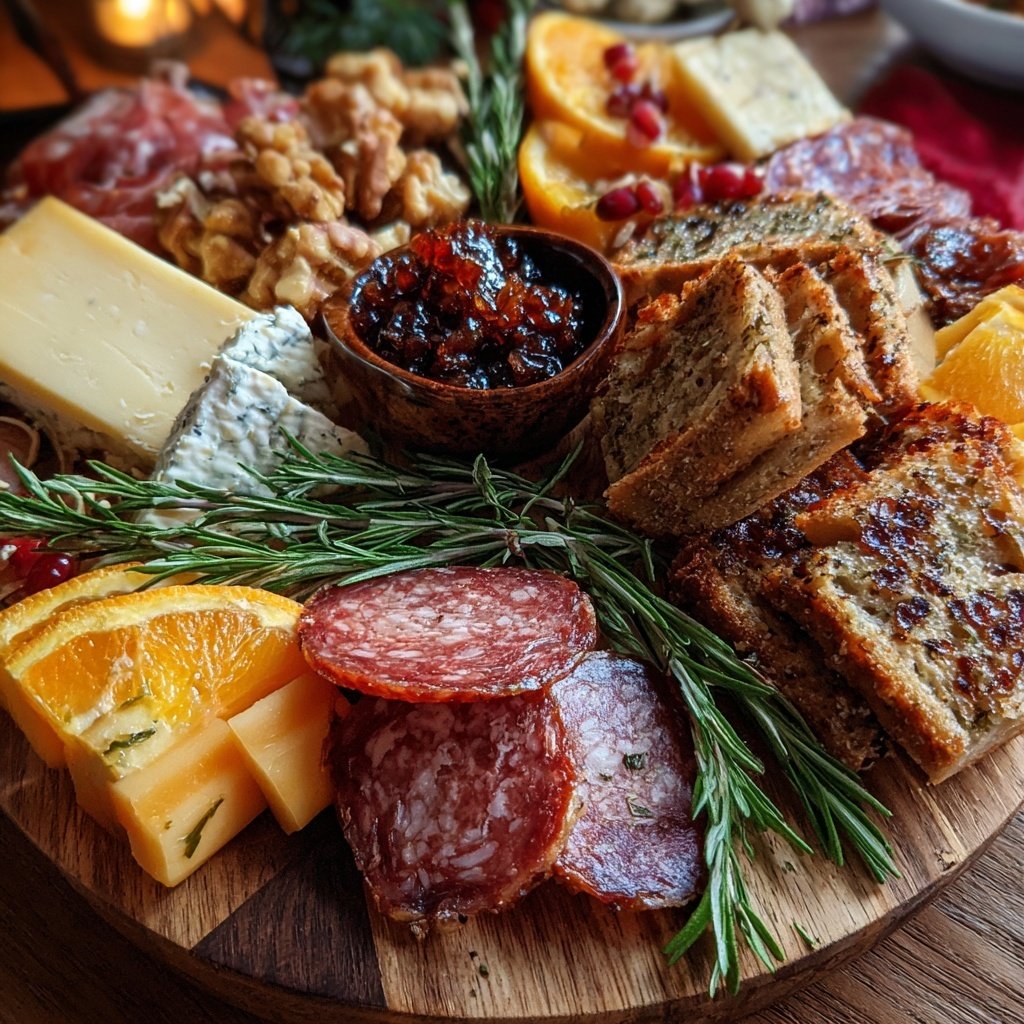 Festive Charcuterie Board with Meats