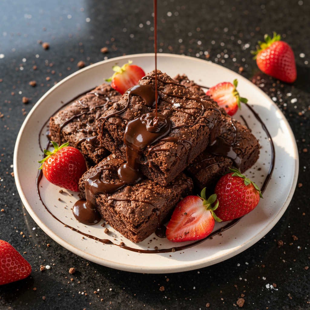Rich Chocolate Strawberry Brownies